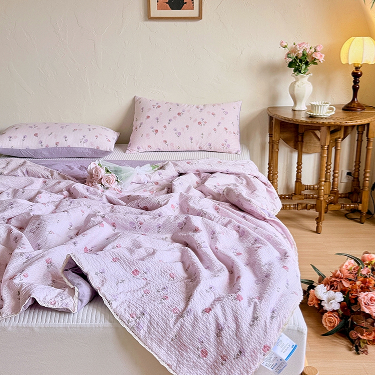 91家纺网 家纺一手货源 找家纺 亿品家纺 2026新款泡芙棉花边款夏被夏凉被空调被 约定