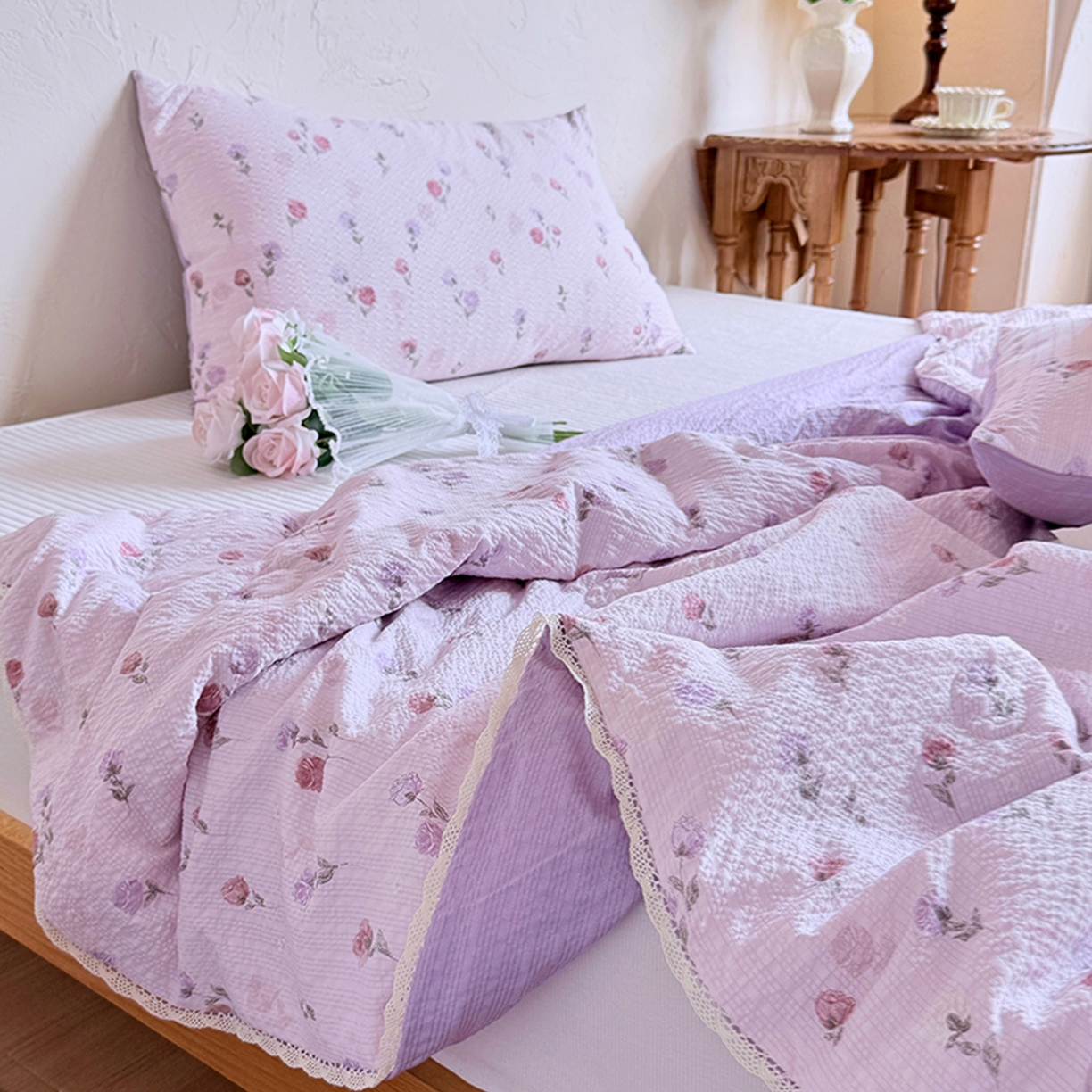 91家纺网 家纺一手货源 找家纺 亿品家纺 2026新款泡芙棉花边款夏被夏凉被空调被 约定