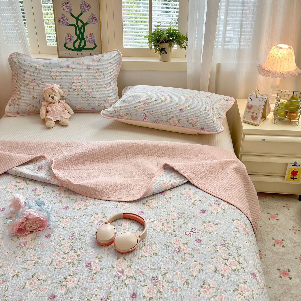 91家纺网 家纺一手货源 找家纺 （总）老帅的工厂店 2026新款三角针泡芙夏被床盖四件套