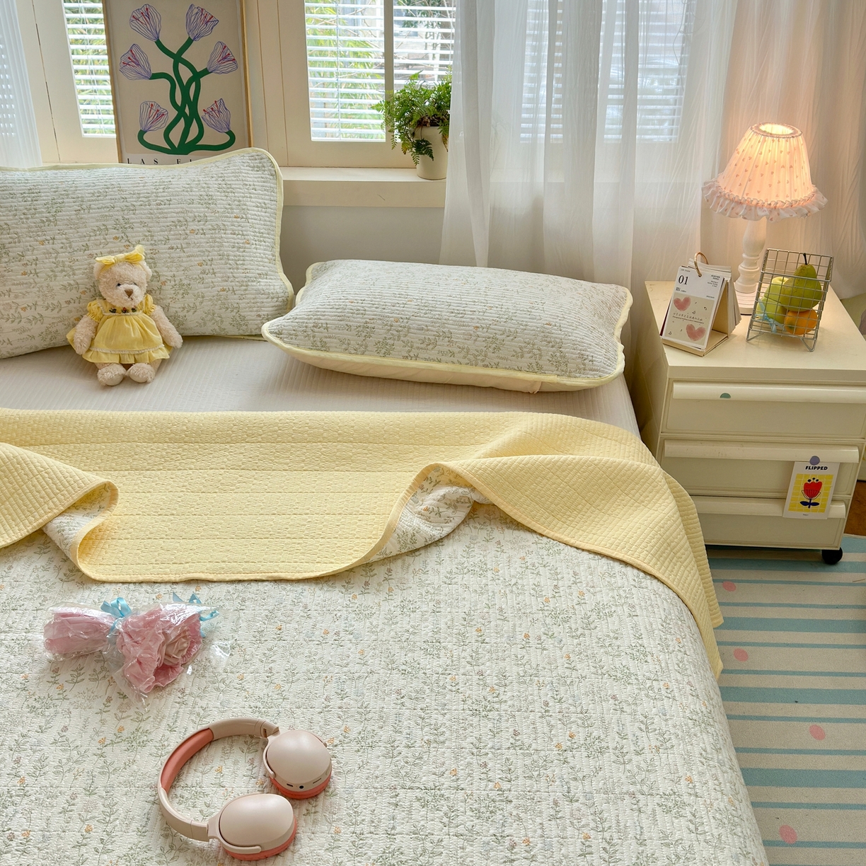 91家纺网 家纺一手货源 找家纺 （总）老帅的工厂店 2026新款三角针泡芙夏被床盖四件套