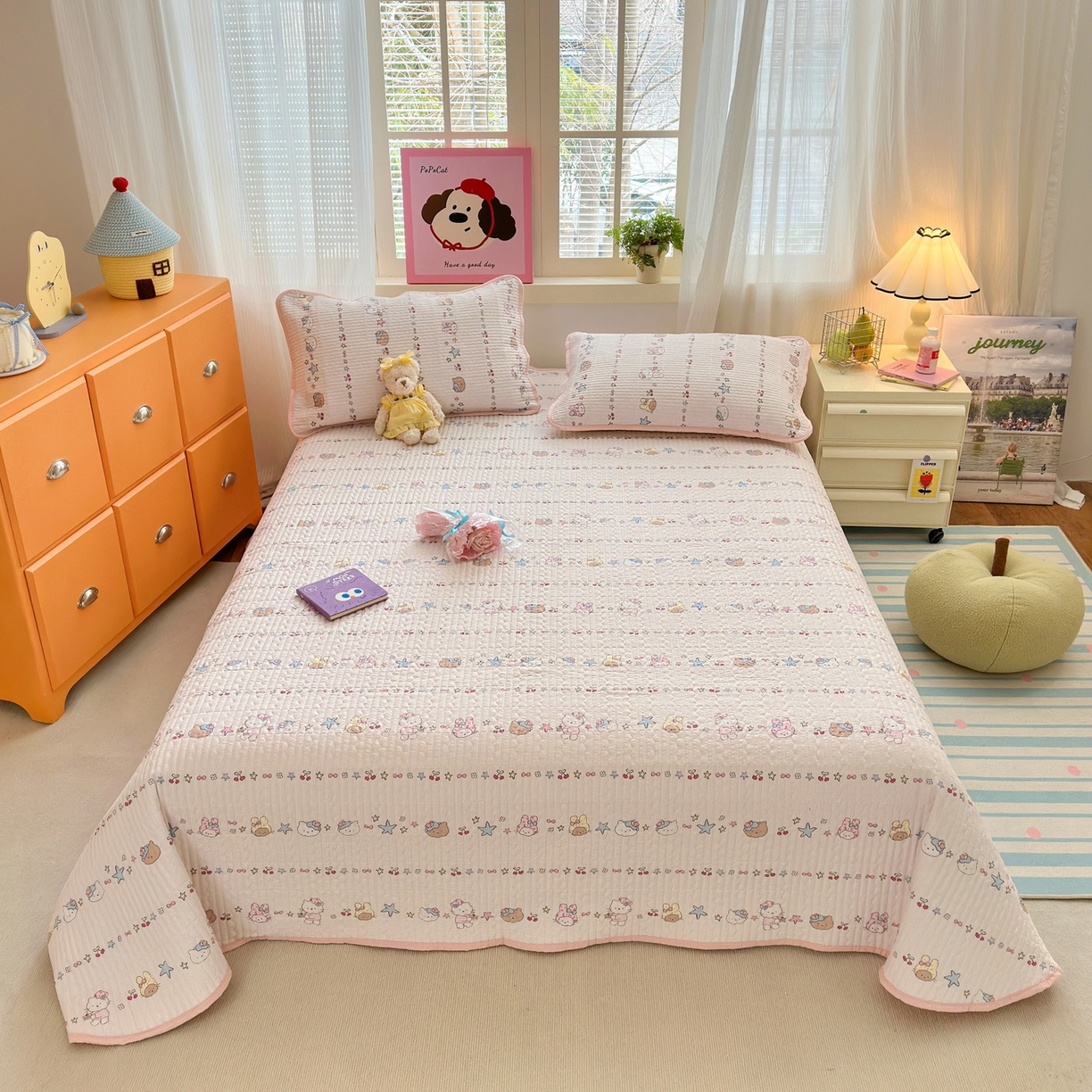 91家纺网 家纺一手货源 找家纺 （总）老帅的工厂店 2026新款三角针泡芙夏被床盖四件套