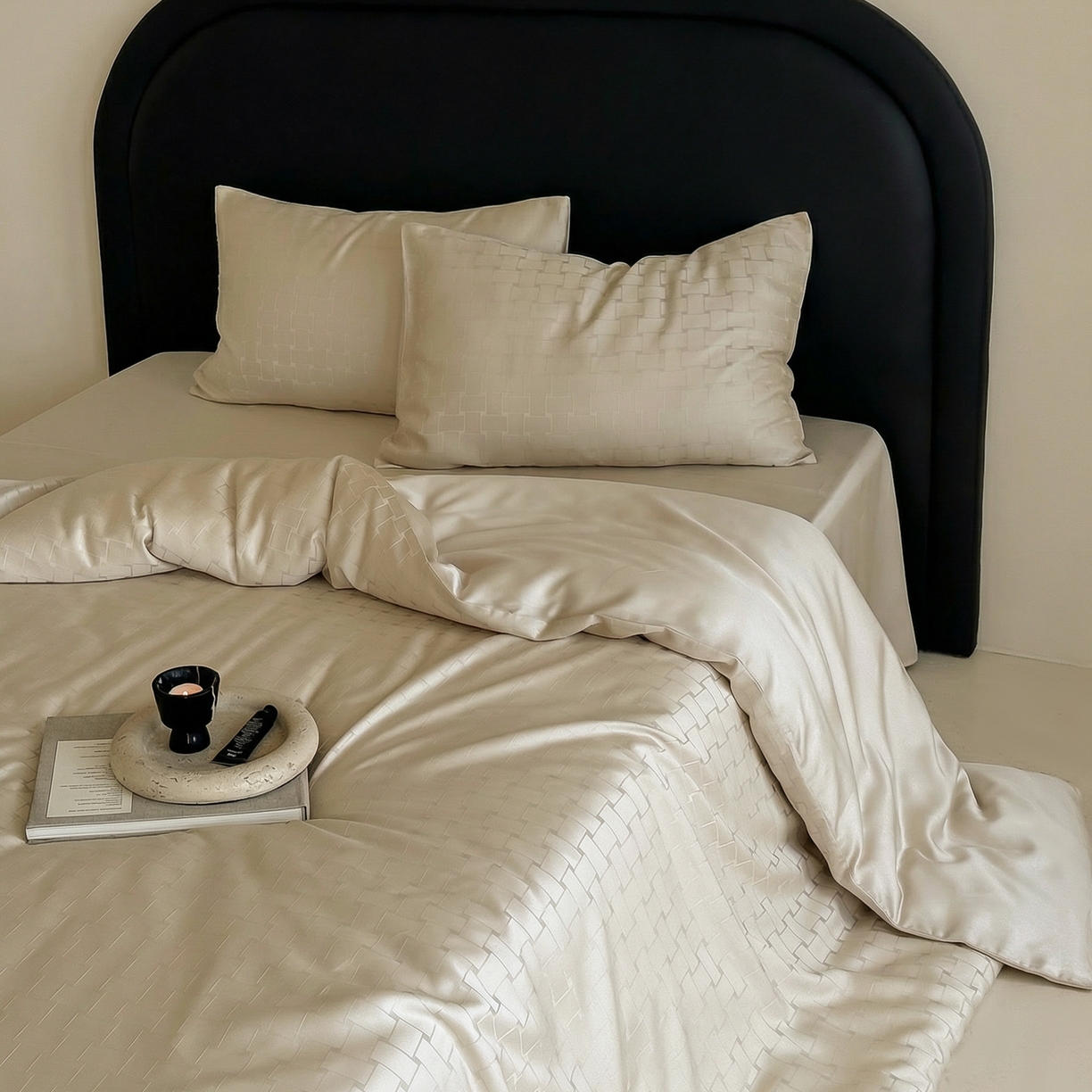 91家纺网 家纺一手货源 找家纺 （总）FORTWO家纺原创设计（FOR TWO家纺） 2026春夏新款60支兰精天丝浮雕提花四件套（[活动报名最低控价(基础价)]具体如下:小号278，中号358，大号398 床笠+10元）