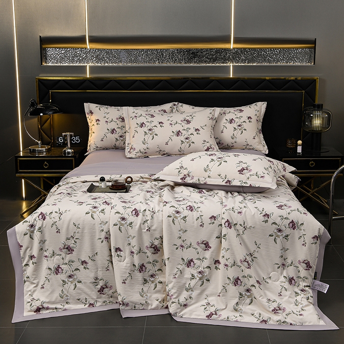 91家纺网 家纺一手货源 找家纺 千嘻汇 2026新款水洗天丝真丝夏被四件套夏凉被空调被 安妮