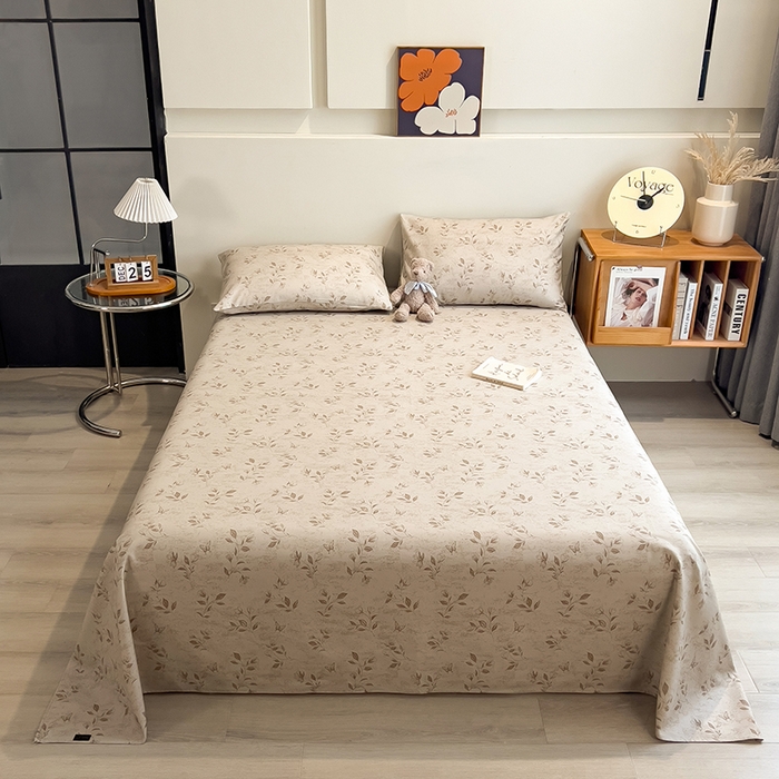 91家纺网 家纺一手货源 找家纺 芃成家纺 2026春夏新款全棉纯棉加厚老粗布单床单床单单件床单三件套 蝶恋花