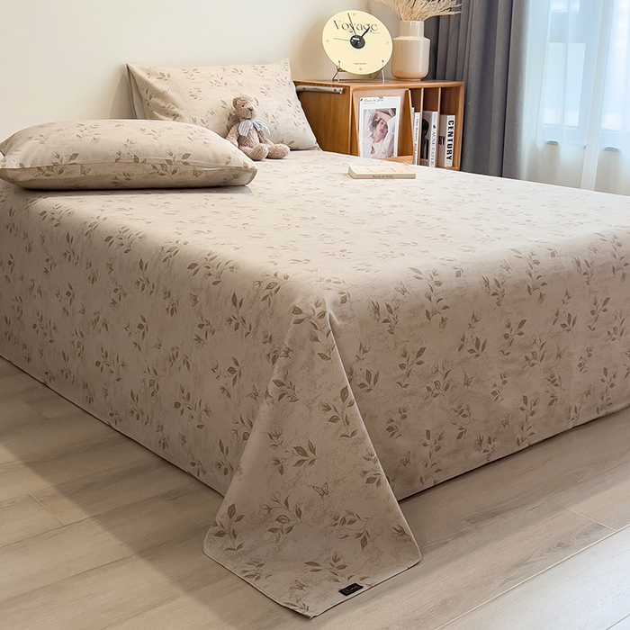 91家纺网 家纺一手货源 找家纺 芃成家纺 2026春夏新款全棉纯棉加厚老粗布单床单床单单件床单三件套 蝶恋花