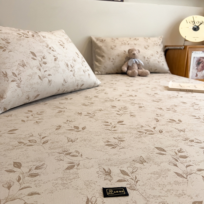 91家纺网 家纺一手货源 找家纺 芃成家纺 2026春夏新款全棉纯棉加厚老粗布单床单床单单件床单三件套 蝶恋花