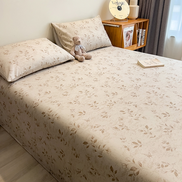 91家纺网 家纺一手货源 找家纺 芃成家纺 2026春夏新款全棉纯棉加厚老粗布单床单床单单件床单三件套 蝶恋花