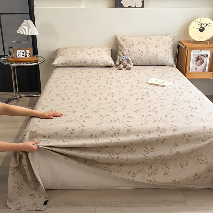 91家纺网 家纺一手货源 找家纺 芃成家纺 2026春夏新款全棉纯棉加厚老粗布单床单床单单件床单三件套 蝶恋花