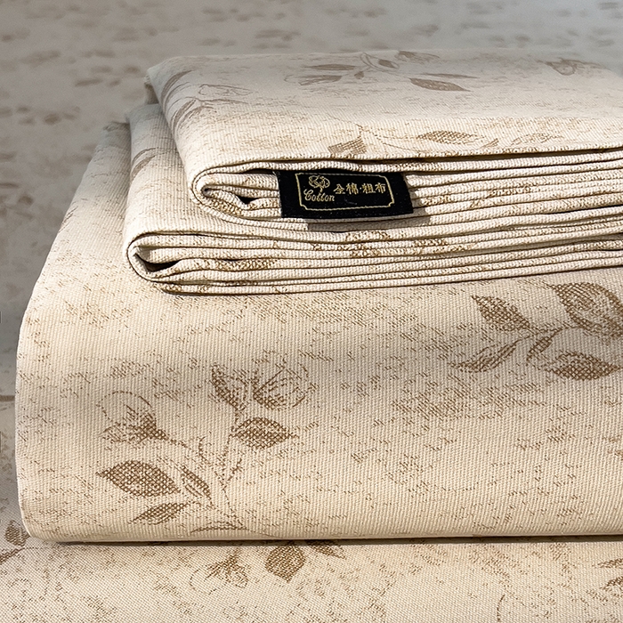 91家纺网 家纺一手货源 找家纺 芃成家纺 2026春夏新款全棉纯棉加厚老粗布单床单床单单件床单三件套 蝶恋花