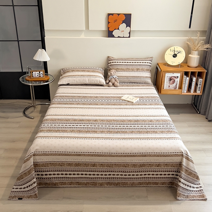 91家纺网 家纺一手货源 找家纺 芃成家纺 2026春夏新款全棉纯棉加厚老粗布单床单床单单件床单三件套 古韵风情