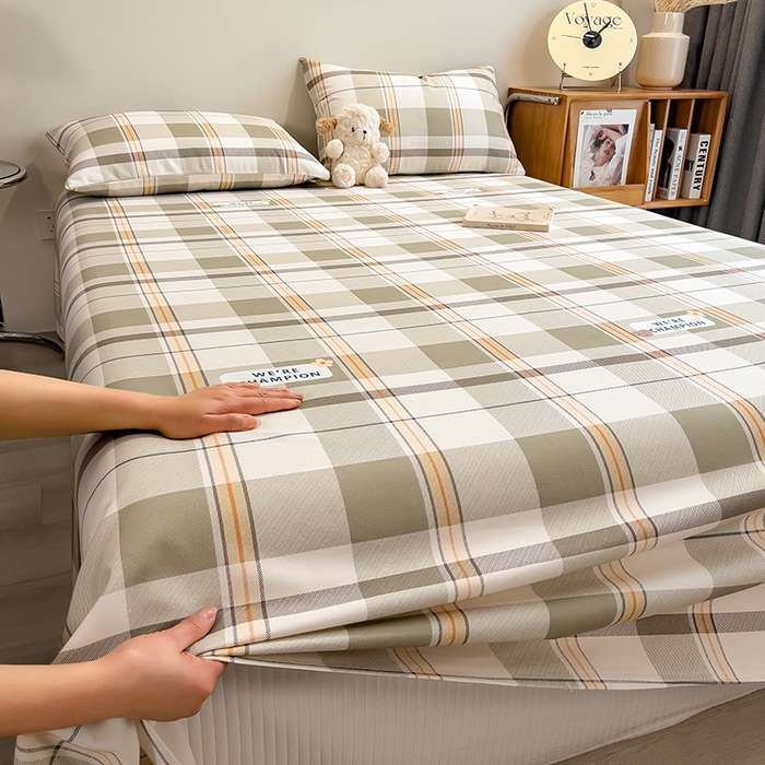 91家纺网 家纺一手货源 找家纺 芃成家纺 2026春夏新款全棉纯棉加厚老粗布单床单床单单件床单三件套 冠军格