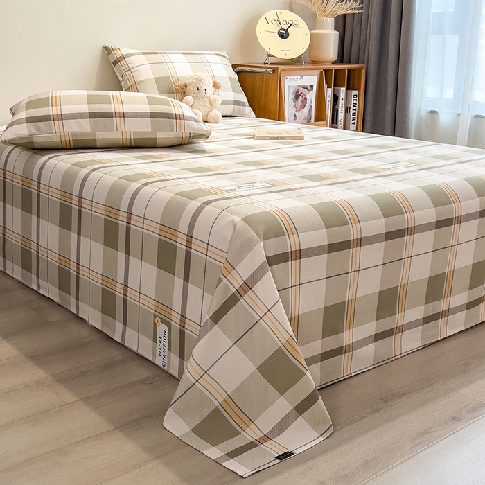 91家纺网 家纺一手货源 找家纺 芃成家纺 2026春夏新款全棉纯棉加厚老粗布单床单床单单件床单三件套 冠军格