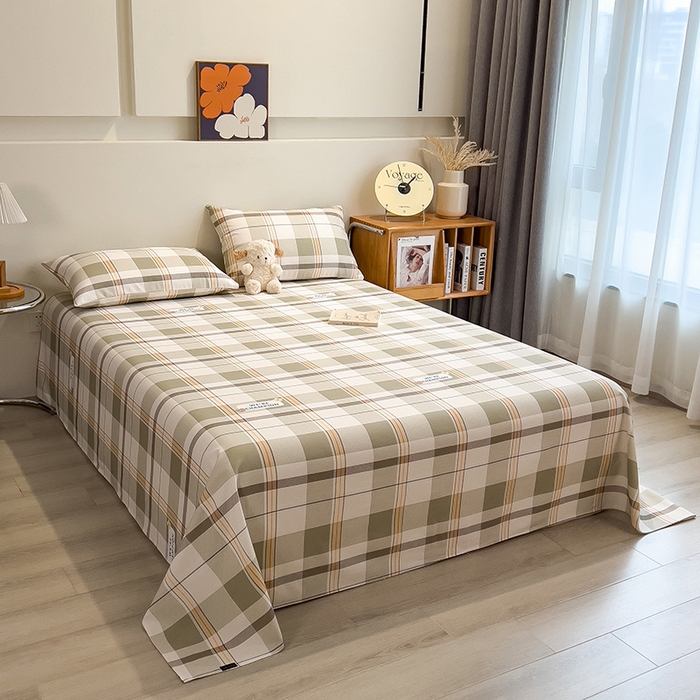 91家纺网 家纺一手货源 找家纺 芃成家纺 2026春夏新款全棉纯棉加厚老粗布单床单床单单件床单三件套 冠军格