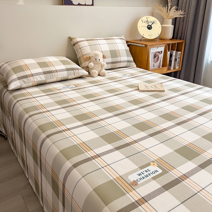 91家纺网 家纺一手货源 找家纺 芃成家纺 2026春夏新款全棉纯棉加厚老粗布单床单床单单件床单三件套 冠军格