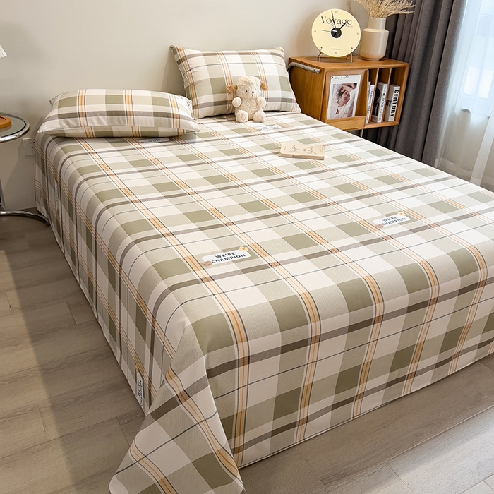 91家纺网 家纺一手货源 找家纺 芃成家纺 2026春夏新款全棉纯棉加厚老粗布单床单床单单件床单三件套 冠军格