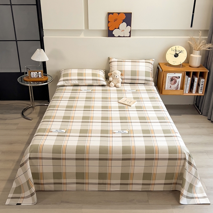 91家纺网 家纺一手货源 找家纺 芃成家纺 2026春夏新款全棉纯棉加厚老粗布单床单床单单件床单三件套 冠军格