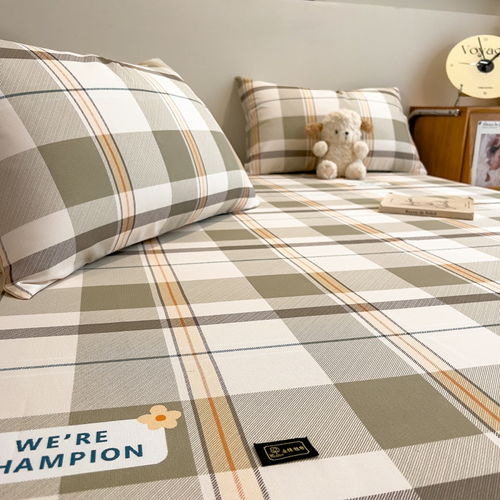 91家纺网 家纺一手货源 找家纺 芃成家纺 2026春夏新款全棉纯棉加厚老粗布单床单床单单件床单三件套 冠军格