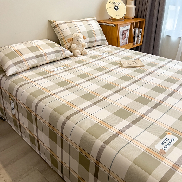 91家纺网 家纺一手货源 找家纺 芃成家纺 2026春夏新款全棉纯棉加厚老粗布单床单床单单件床单三件套 冠军格