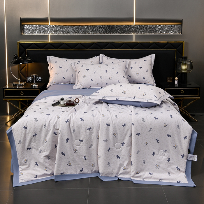 91家纺网 家纺一手货源 找家纺 千嘻汇 2026新款水洗天丝真丝夏被四件套夏凉被空调被 木马