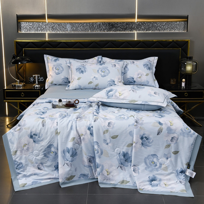 91家纺网 家纺一手货源 找家纺 千嘻汇 2026新款水洗天丝真丝夏被四件套夏凉被空调被 南乔