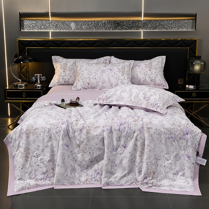 91家纺网 家纺一手货源 找家纺 千嘻汇 2026新款水洗天丝真丝夏被四件套夏凉被空调被 盛夏