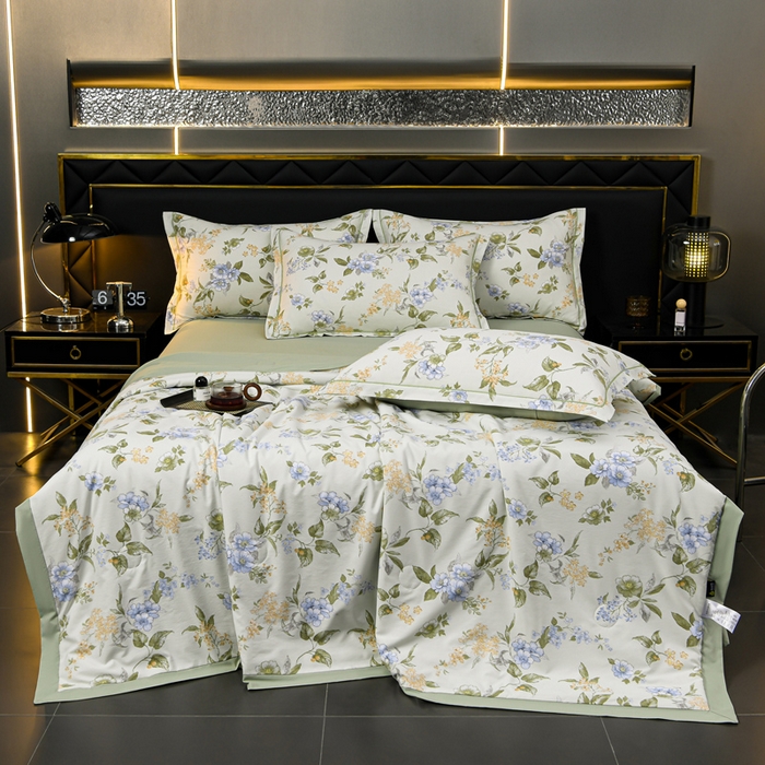 91家纺网 家纺一手货源 找家纺 千嘻汇 2026新款水洗天丝真丝夏被四件套夏凉被空调被 松香