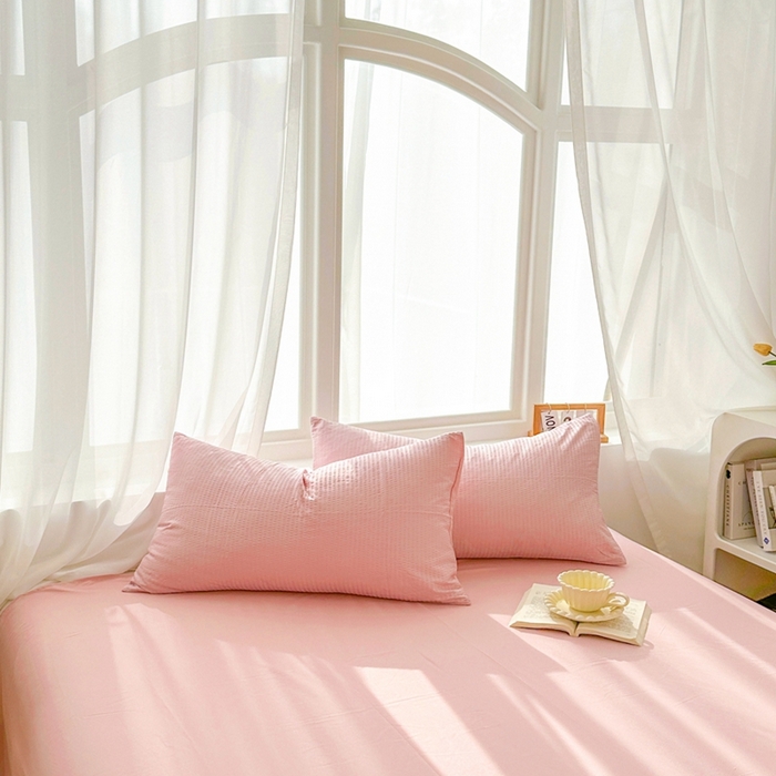 91家纺网 家纺一手货源 找家纺 （总）啊雅家居 2026新款轻奢韩式花边华夫格四件套-无边款