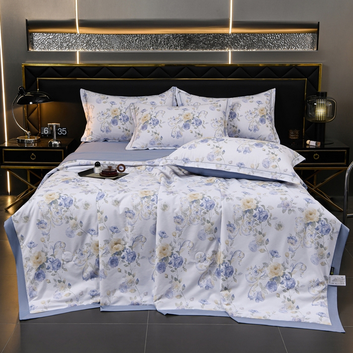 91家纺网 家纺一手货源 找家纺 千嘻汇 2026新款水洗天丝真丝夏被四件套夏凉被空调被 伊莉莎兰