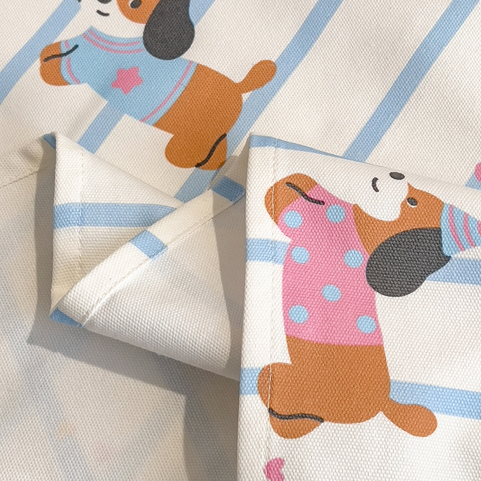 91家纺网 家纺一手货源 找家纺 芃成家纺 2026春夏新款全棉纯棉加厚老粗布单床单床单单件床单三件套 好运狗狗