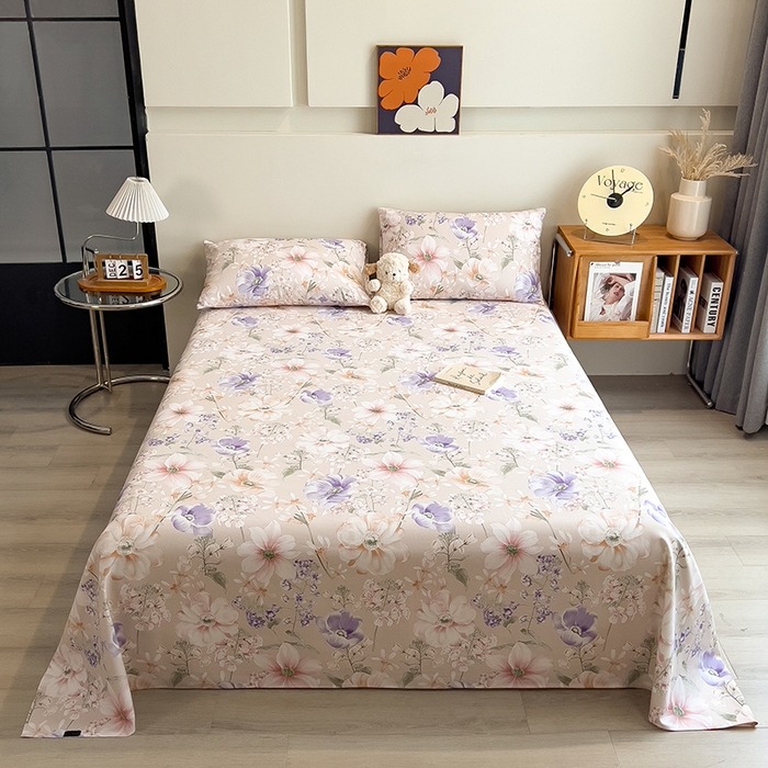 91家纺网 家纺一手货源 找家纺 芃成家纺 2026春夏新款全棉纯棉加厚老粗布单床单床单单件床单三件套 花漫枝