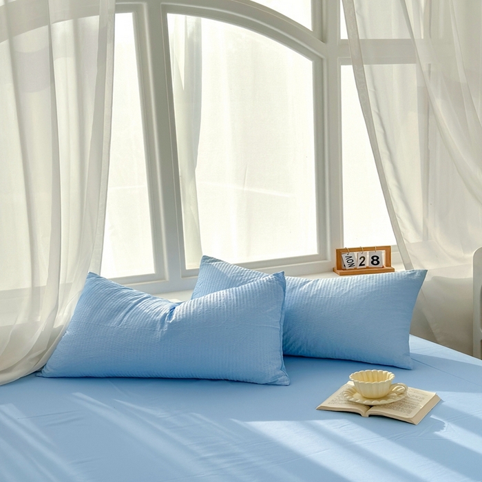 91家纺网 家纺一手货源 找家纺 啊雅家居 2026新款轻奢韩式花边华夫格四件套-无边款 梦幻兰