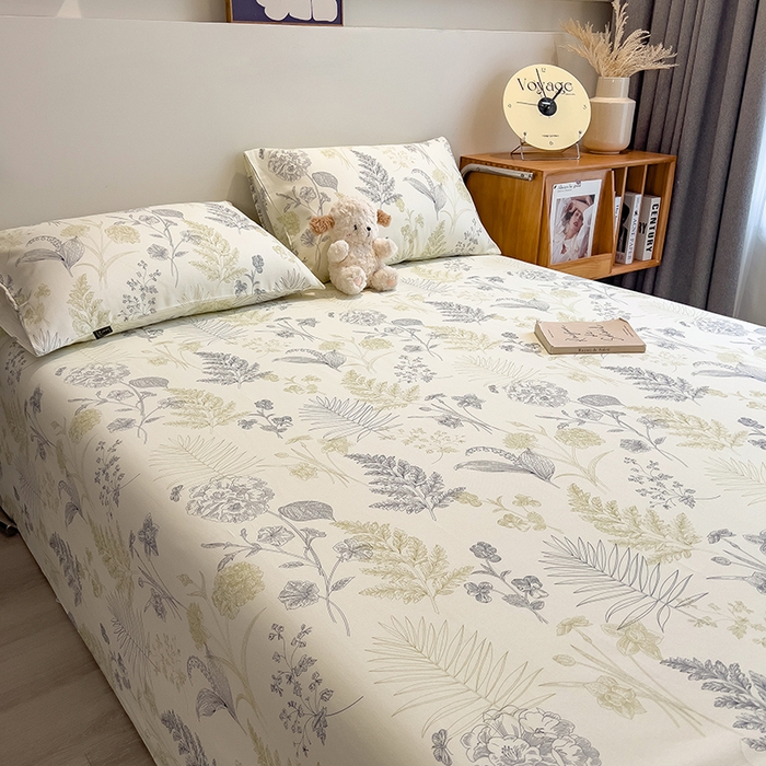 91家纺网 家纺一手货源 找家纺 芃成家纺 2026春夏新款全棉纯棉加厚老粗布单床单床单单件床单三件套 锦棠春