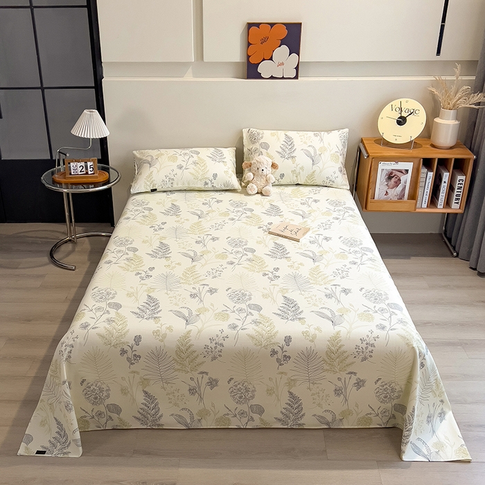 91家纺网 家纺一手货源 找家纺 芃成家纺 2026春夏新款全棉纯棉加厚老粗布单床单床单单件床单三件套 锦棠春