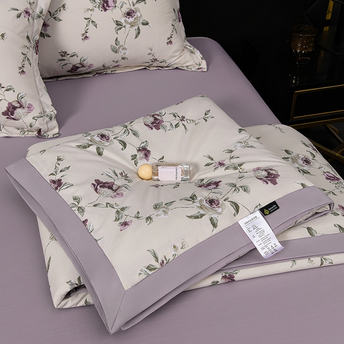 91家纺网 家纺一手货源 找家纺 千嘻汇 2026新款水洗天丝真丝夏被四件套夏凉被空调被 安妮