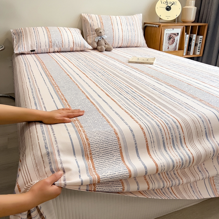 91家纺网 家纺一手货源 找家纺 芃成家纺 2026春夏新款全棉纯棉加厚老粗布单床单床单单件床单三件套 流金芒