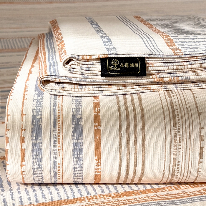 91家纺网 家纺一手货源 找家纺 芃成家纺 2026春夏新款全棉纯棉加厚老粗布单床单床单单件床单三件套 流金芒