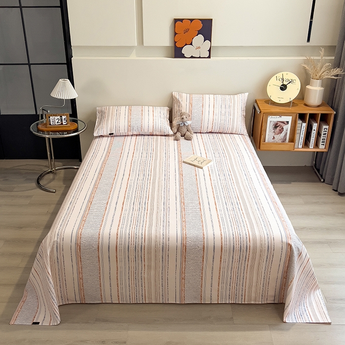 91家纺网 家纺一手货源 找家纺 芃成家纺 2026春夏新款全棉纯棉加厚老粗布单床单床单单件床单三件套 流金芒