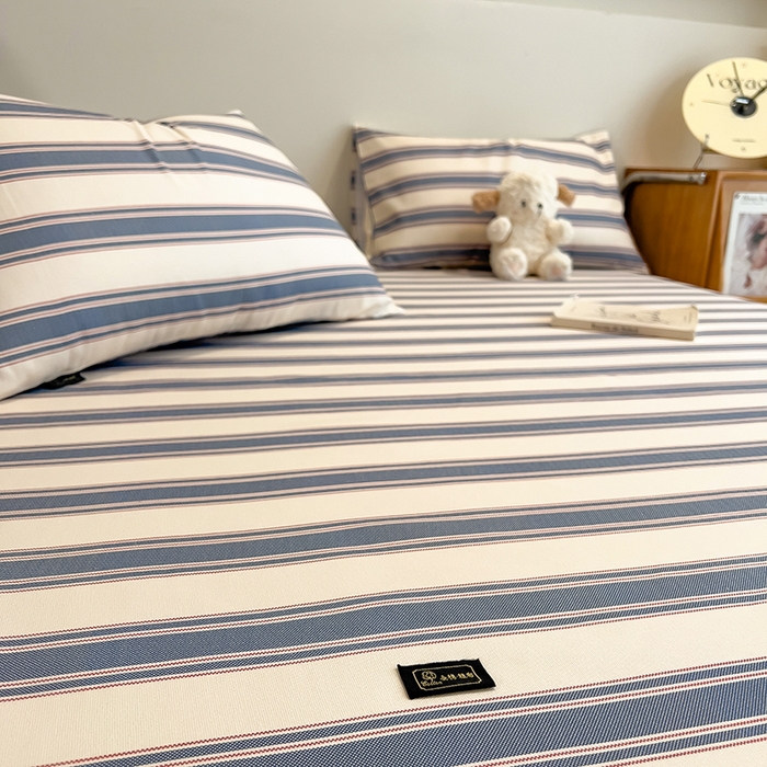 91家纺网 家纺一手货源 找家纺 芃成家纺 2026春夏新款全棉纯棉加厚老粗布单床单床单单件床单三件套 罗马素条