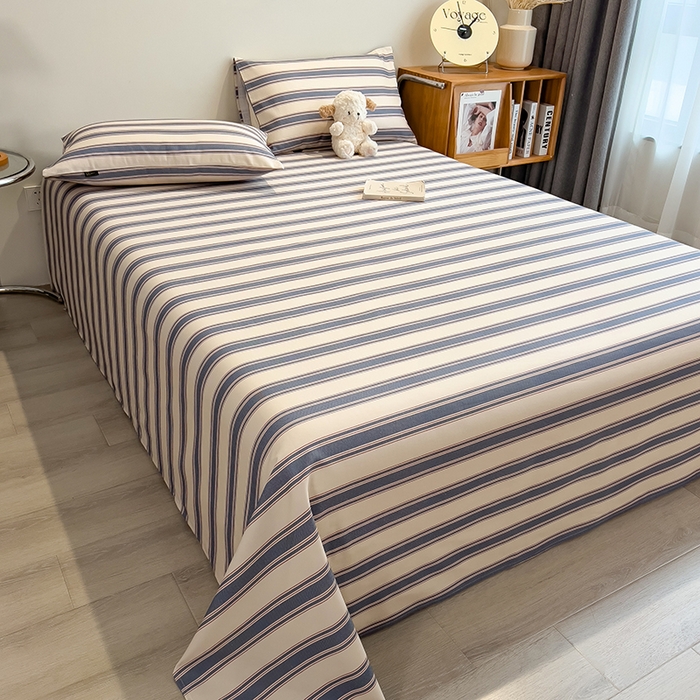 91家纺网 家纺一手货源 找家纺 芃成家纺 2026春夏新款全棉纯棉加厚老粗布单床单床单单件床单三件套 罗马素条