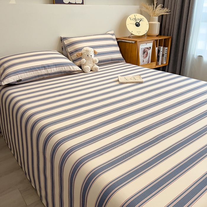 91家纺网 家纺一手货源 找家纺 芃成家纺 2026春夏新款全棉纯棉加厚老粗布单床单床单单件床单三件套 罗马素条