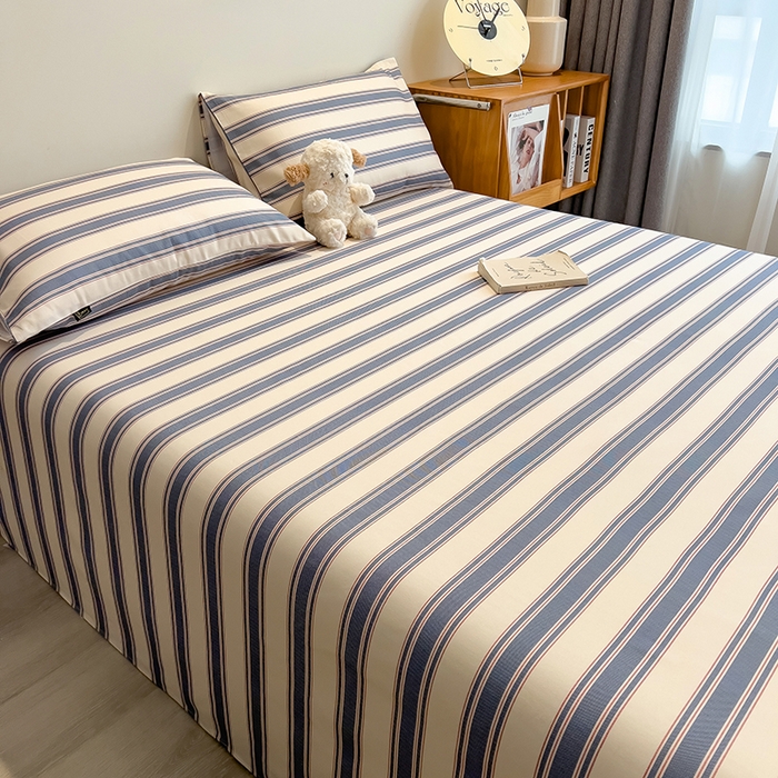 91家纺网 家纺一手货源 找家纺 芃成家纺 2026春夏新款全棉纯棉加厚老粗布单床单床单单件床单三件套 罗马素条