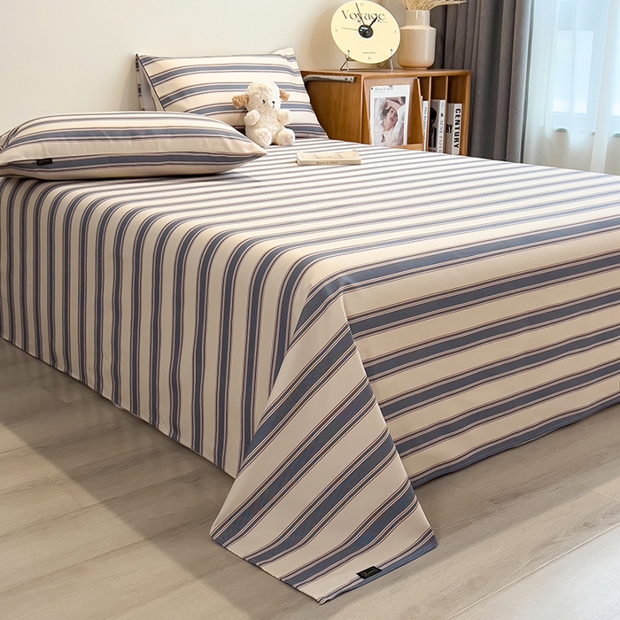 91家纺网 家纺一手货源 找家纺 芃成家纺 2026春夏新款全棉纯棉加厚老粗布单床单床单单件床单三件套 罗马素条