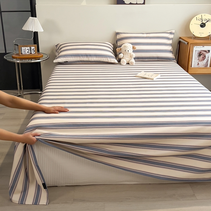 91家纺网 家纺一手货源 找家纺 芃成家纺 2026春夏新款全棉纯棉加厚老粗布单床单床单单件床单三件套 罗马素条