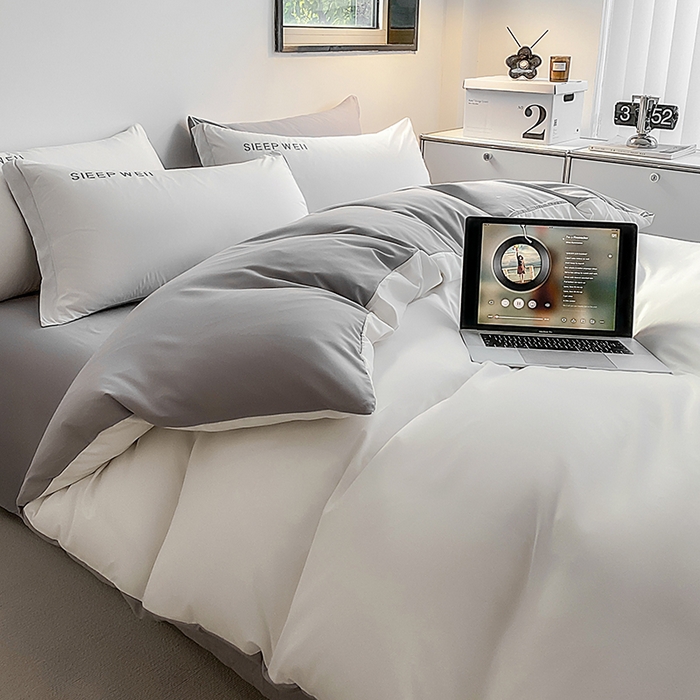 91家纺网 家纺一手货源 找家纺 （总）啊雅家居 2026新款双拼绣花四季款磨毛三件套四件套床单款床笠款