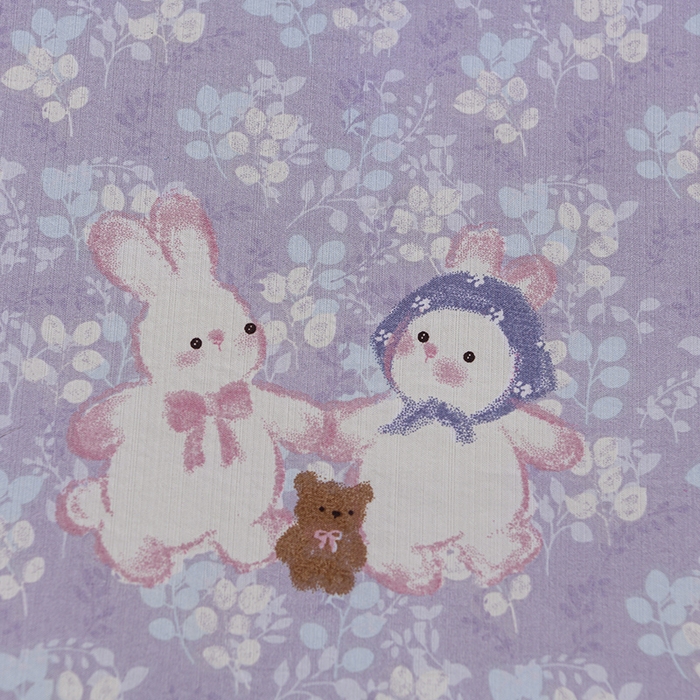 91家纺网 家纺一手货源 找家纺 千嘻汇 2026新款水洗天丝真丝夏被四件套夏凉被空调被 花田兔紫