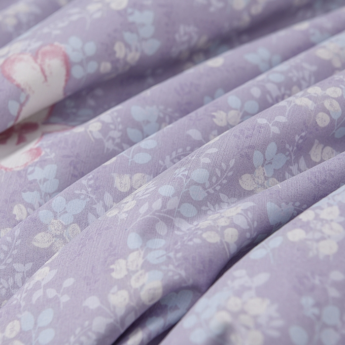 91家纺网 家纺一手货源 找家纺 千嘻汇 2026新款水洗天丝真丝夏被四件套夏凉被空调被 花田兔紫