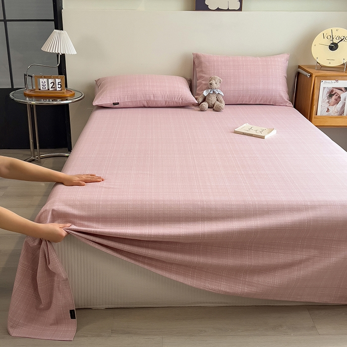 91家纺网 家纺一手货源 找家纺 芃成家纺 2026春夏新款全棉纯棉加厚老粗布单床单床单单件床单三件套 裸粉