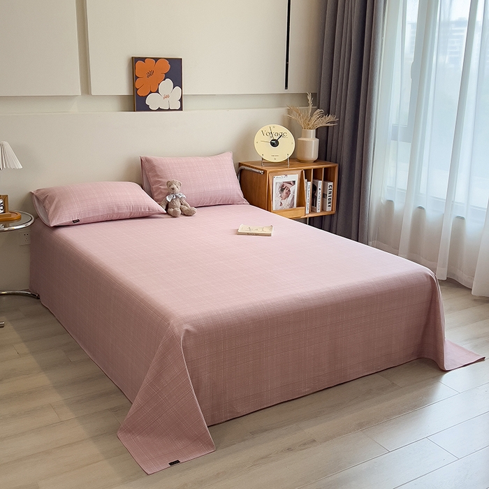 91家纺网 家纺一手货源 找家纺 芃成家纺 2026春夏新款全棉纯棉加厚老粗布单床单床单单件床单三件套 裸粉