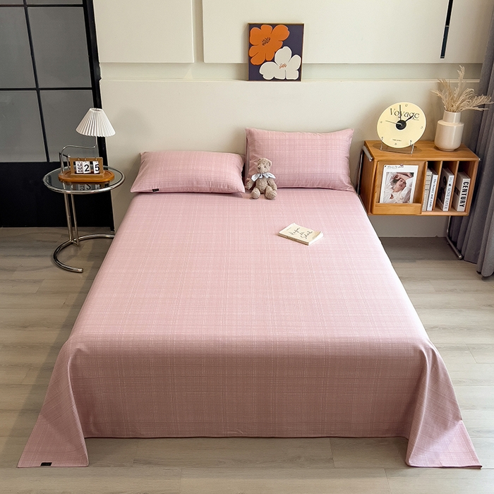 91家纺网 家纺一手货源 找家纺 芃成家纺 2026春夏新款全棉纯棉加厚老粗布单床单床单单件床单三件套 裸粉