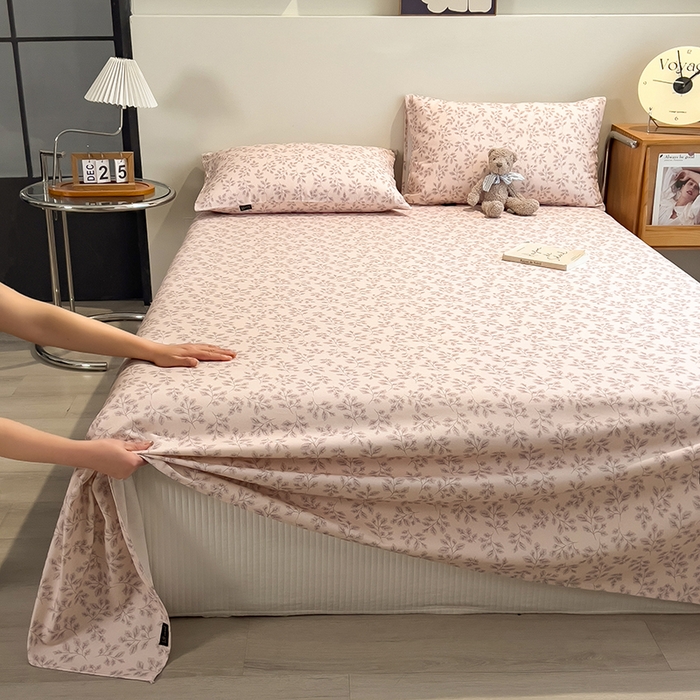 91家纺网 家纺一手货源 找家纺 芃成家纺 2026春夏新款全棉纯棉加厚老粗布单床单床单单件床单三件套 漫枝影